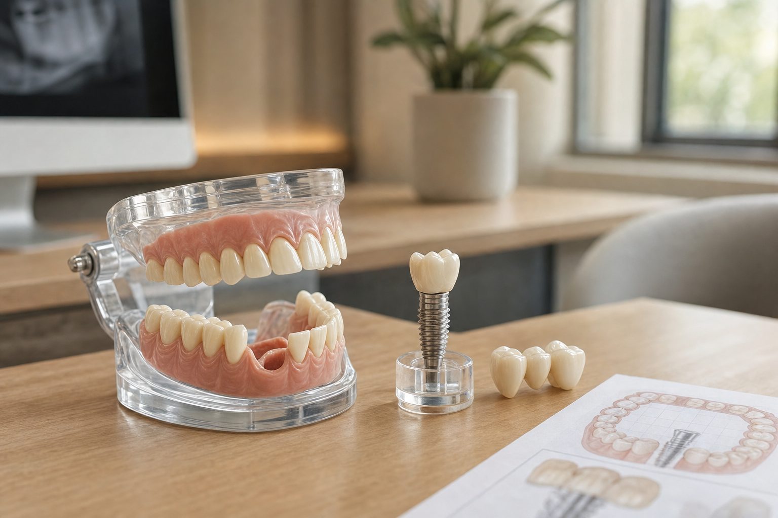 Punte dentară sau implant: cum alegi soluția potrivită când îți lipsește un dinte?